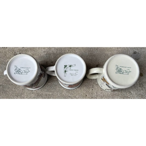 Lot of 3 Vintage 90s Potpurri Press Christmas Santa Claus Coffee Cups Mugs - Picture 10 of 10